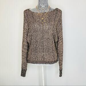 INC INTERNATIONAL CONCEPTS Womens Boatneck Copper Metallic Sweater Size XS